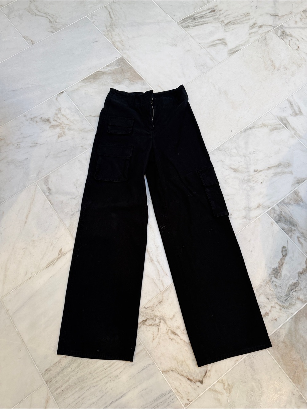 Wilfred Black Wide-Leg Cargo Jeans